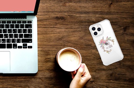 Coque pour téléphone portable Apple iPhone 14 Pro Max Belle coque arrière en TPU avec bordure transparente Boho Text