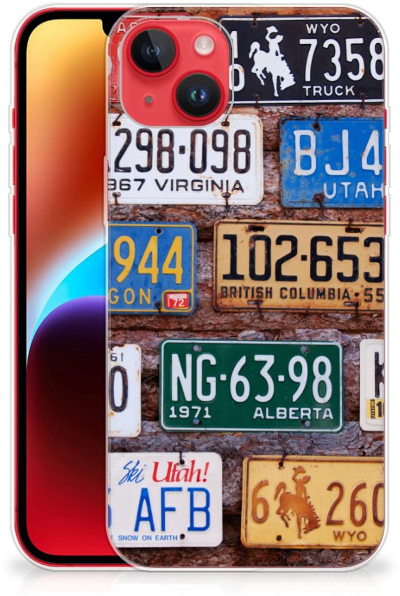 iPhone 14 Plus Siliconen Hoesje met foto Kentekenplaten