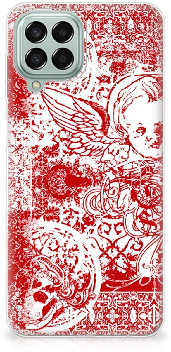 Silicone Back Case Samsung Galaxy M33 Angel Skull Rood