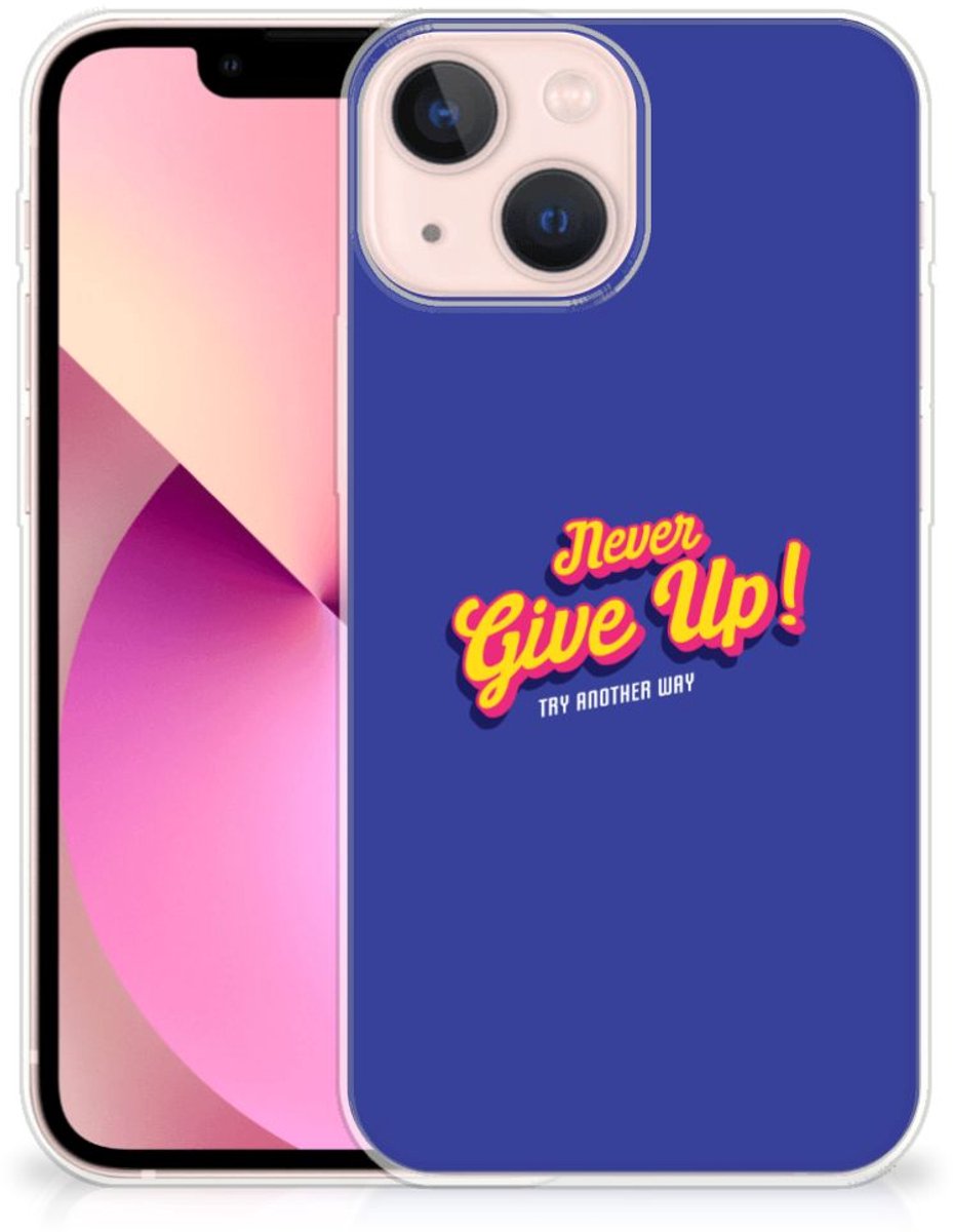 iPhone 13 mini Siliconen hoesje met naam Never Give Up