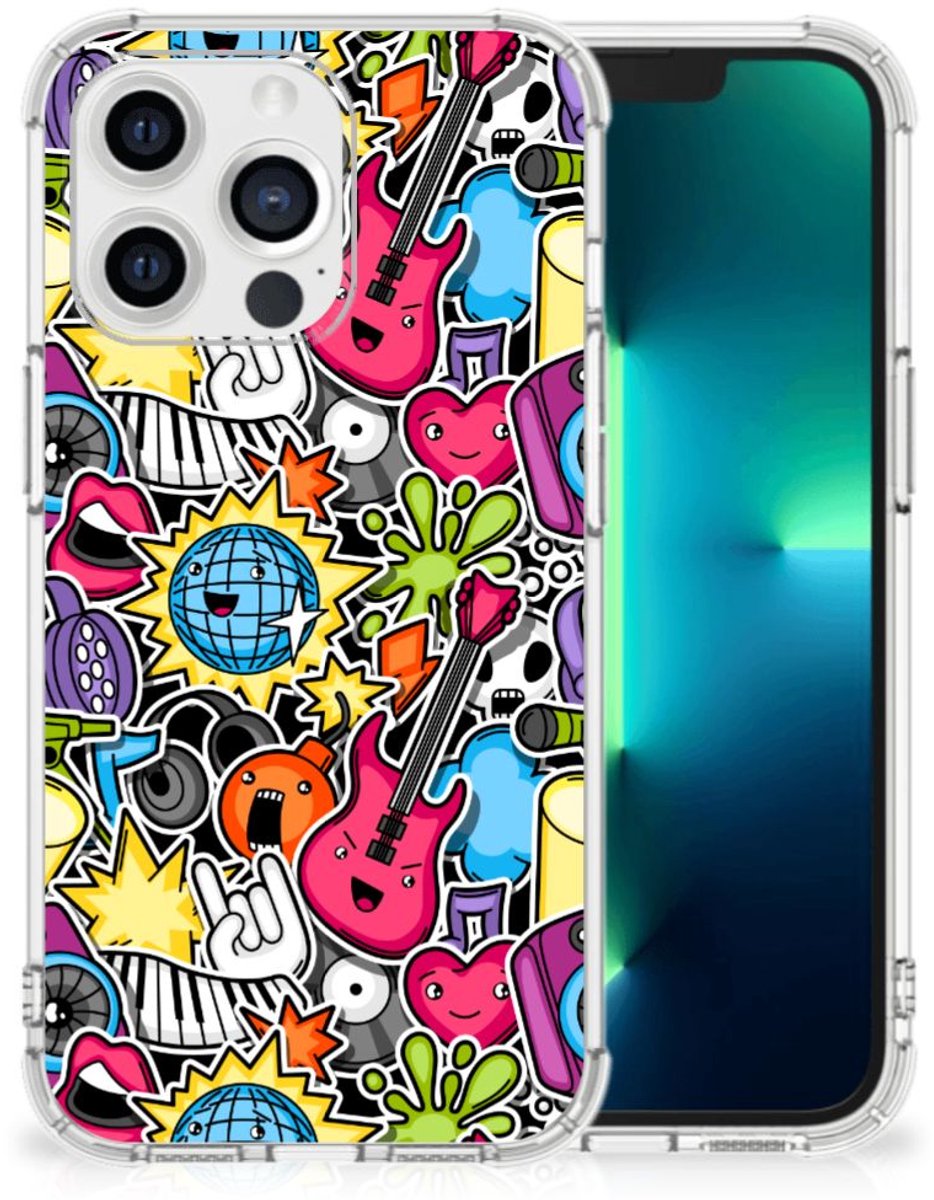 Back Cover voor Apple iPhone 13 Pro Anti Shock Bumper Case Punk Rock