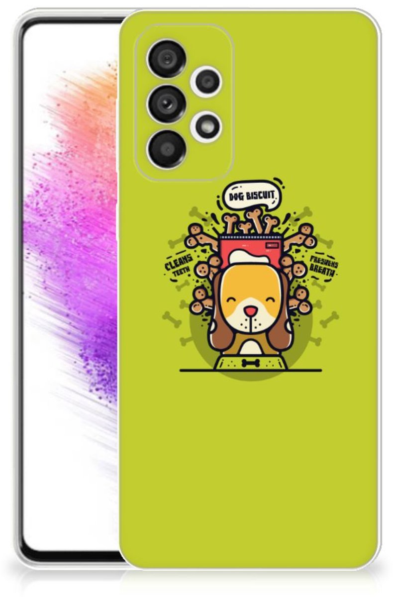 Samsung Galaxy A73 5G Telefoonhoesje met Naam Doggy Biscuit