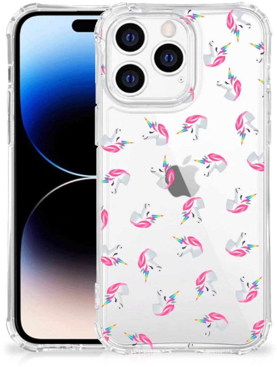 Doorzichtige Silicone Hoesje voor Apple iPhone 14 Pro Max Unicorns