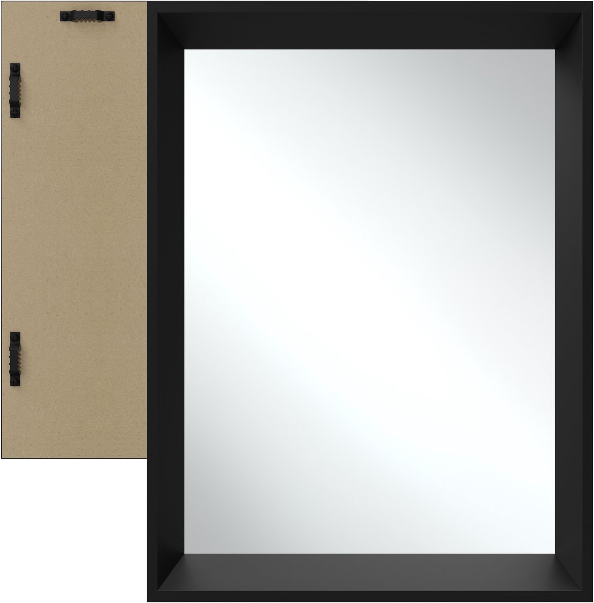 Tectake Wandspiegel Elina - Badkamerspiegel - Rechthoekige spiegel met stevige kunststoflijst - 40x60 cm - Spiegel voor de badkamer, woonkamer of slaapkamer