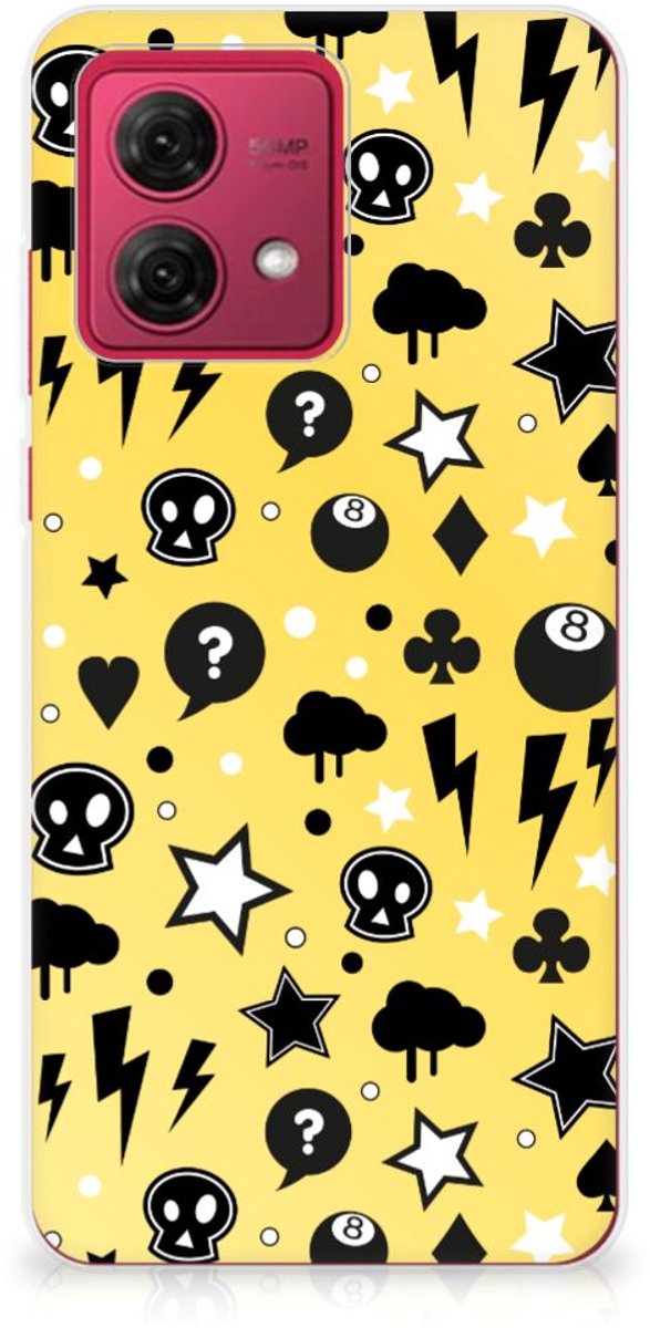 Back Cover voor Silicone Back Case Motorola Moto G84 Punk Geel