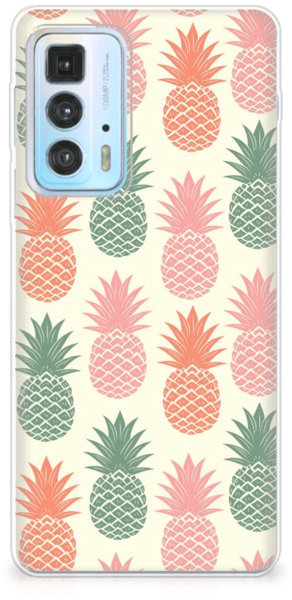 Motorola Edge 20 Pro Siliconen Case Ananas