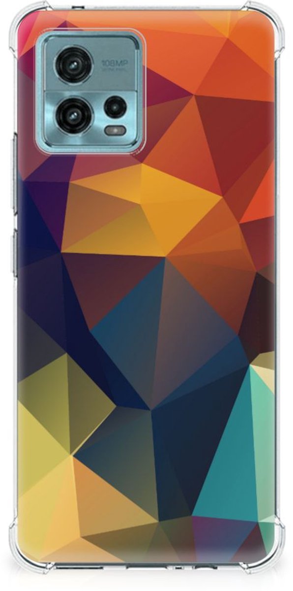 Back Cover voor otorola Moto G72 Shockproof Case Polygon Color