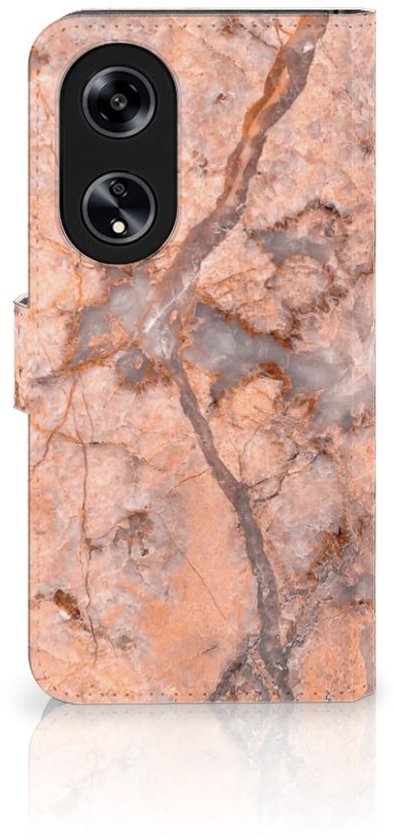 Etui pour Téléphone OPPO Reno8 T 5G Coque Orange De Marbre