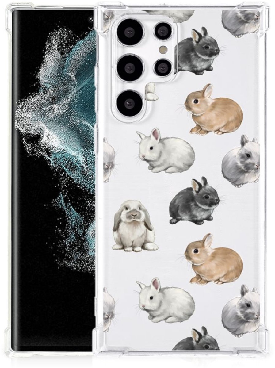 Case Anti-shock voor Samsung Galaxy S22 Ultra Konijntjes