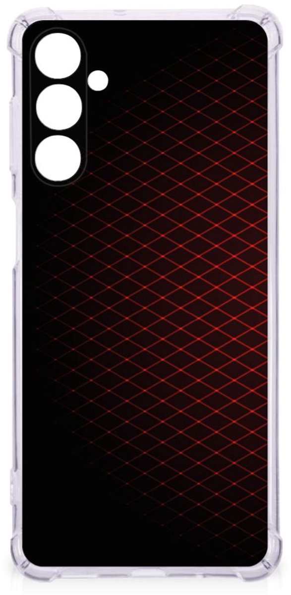 Samsung Galaxy M54 Doorzichtige Silicone Hoesje Geruit Rood