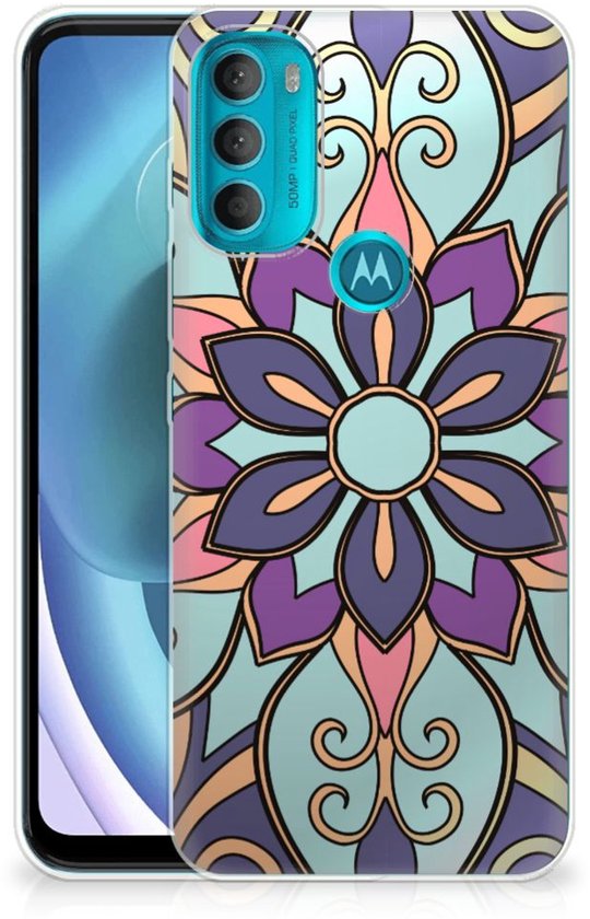 TPU Bumper Motorola Moto G71 5G Coque Smartphone Bloem Violette