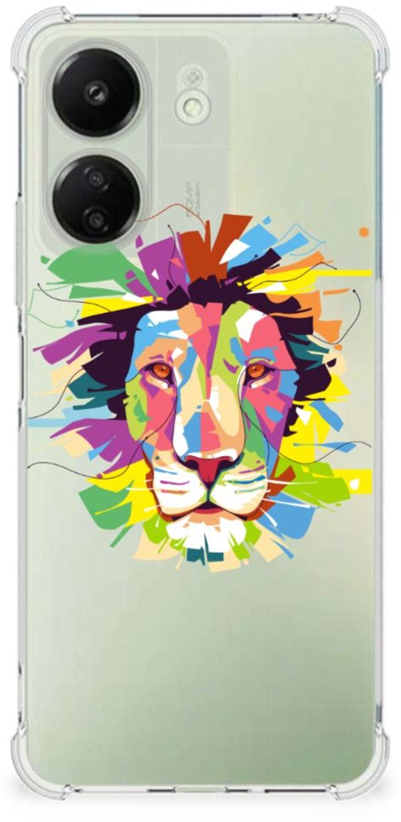 Xiaomi Redmi 13C 4G Stevig Bumper Hoesje Lion Color