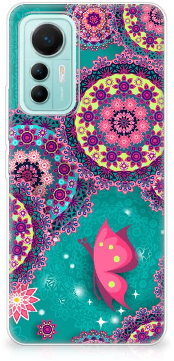 Back Cover voor Xiaomi 12 Lite Hoesje maken Cirkels en Vlinders