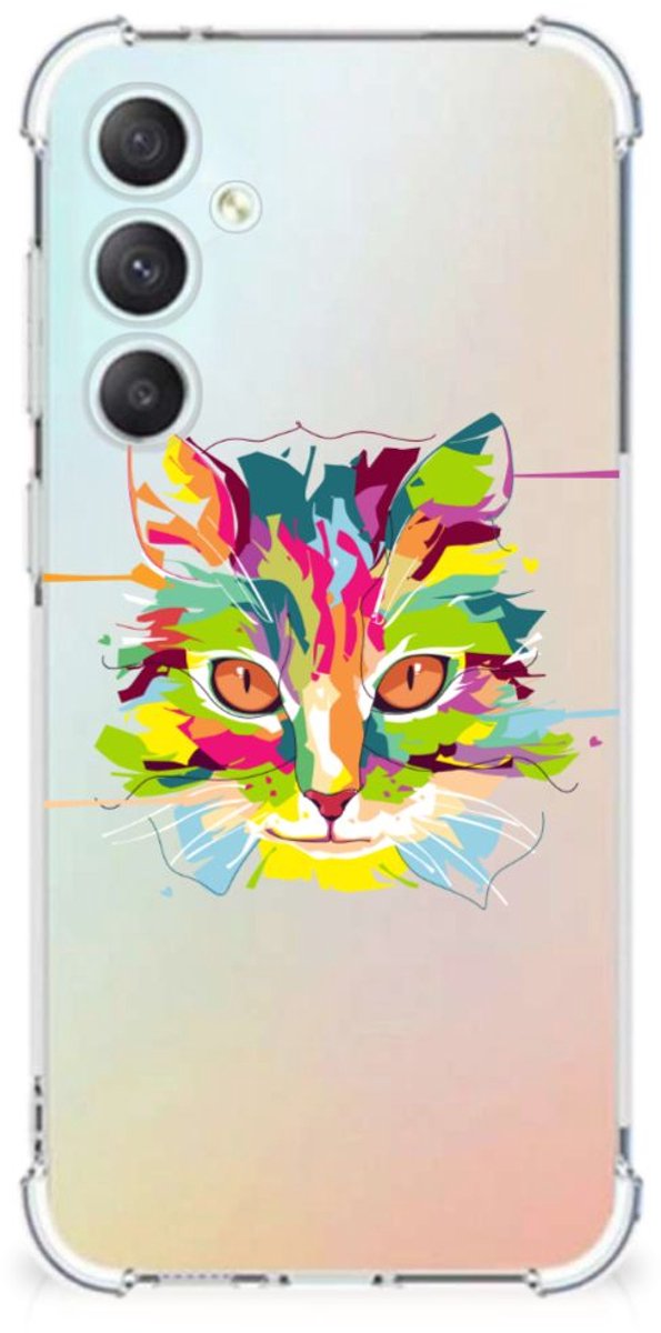 Samsung Galaxy S23 FE Stevig Bumper Hoesje Cat Color