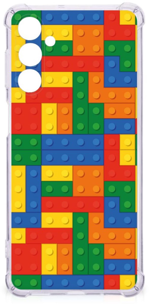 Samsung Galaxy M54 Doorzichtige Silicone Hoesje Blokken