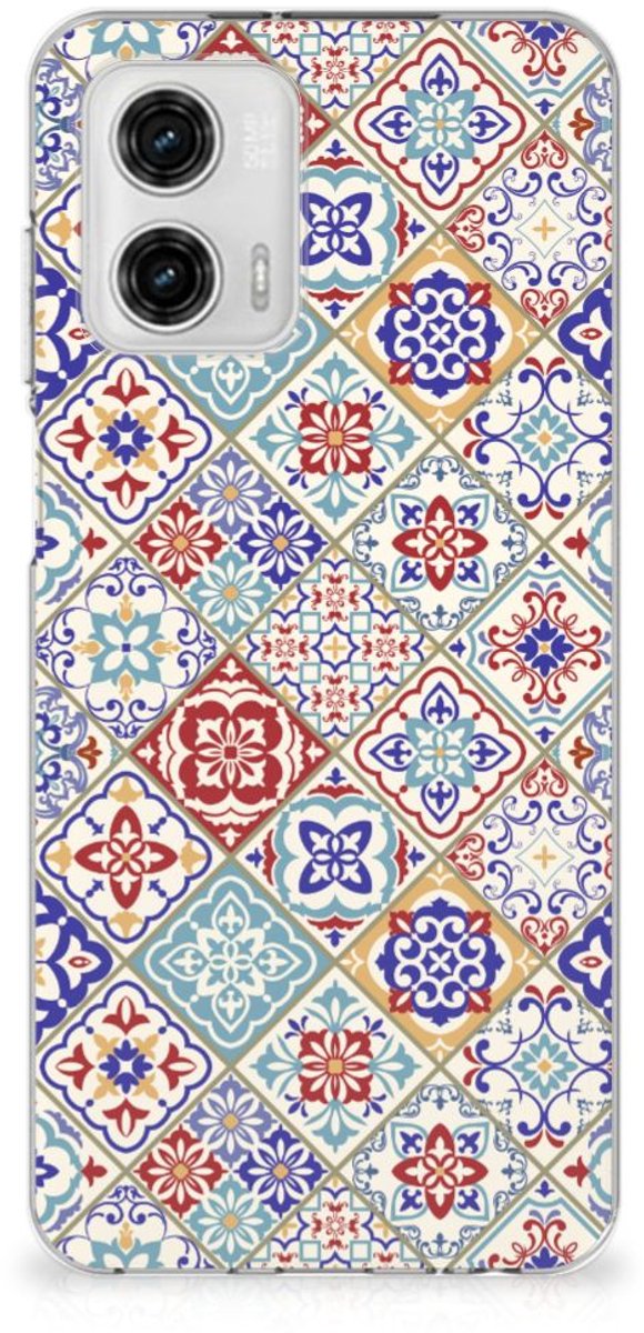 Motorola Moto G73 TPU Siliconen Hoesje Tiles Color
