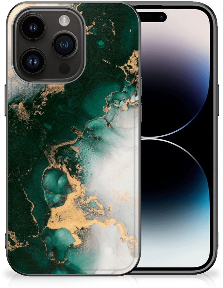 Marmeren Print Telefoonhoesje voor iPhone 15 Pro Marmer Groen