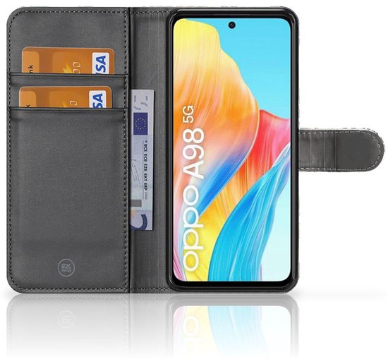 Coque avec pour OPPO A98 5G Portefeuille Baroque Fleur