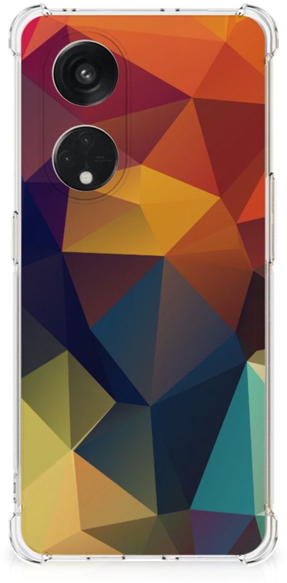 TPU Case Anti-Shock voor OPPO Reno8 T 5G Shockproof Case Polygon Color