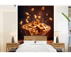 Behang - Fotobehang Appel - Taart - Warm - Eten - Breedte 160 cm x hoogte 220 cm