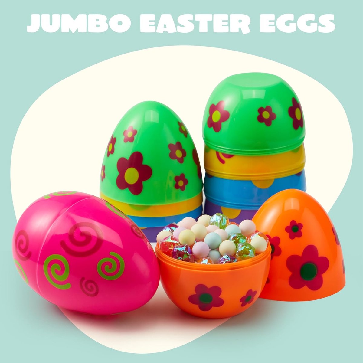 Gekleurde plastic paaseieren Pasen hangdecoratie 12 stuks | Fun en Feest
