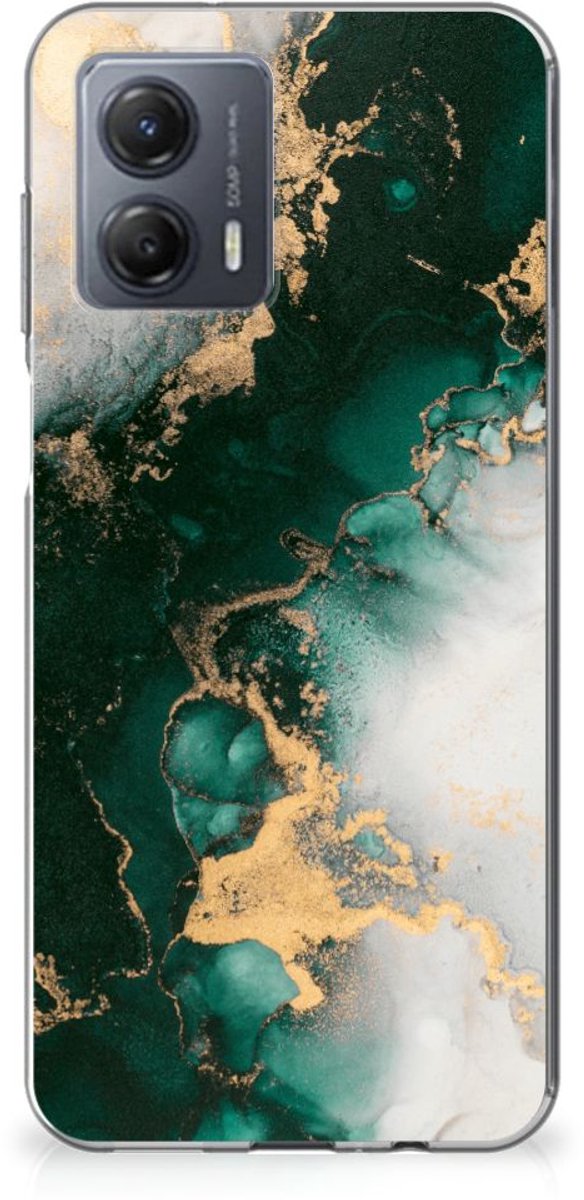 TPU Siliconen Hoesje voor Motorola Moto G53 Marmer Groen