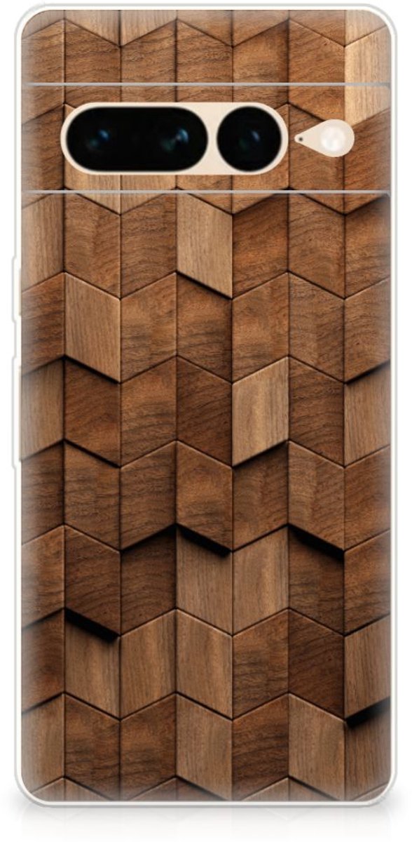 Bumper Hoesje voor Google Pixel 7 Pro Wooden Cubes