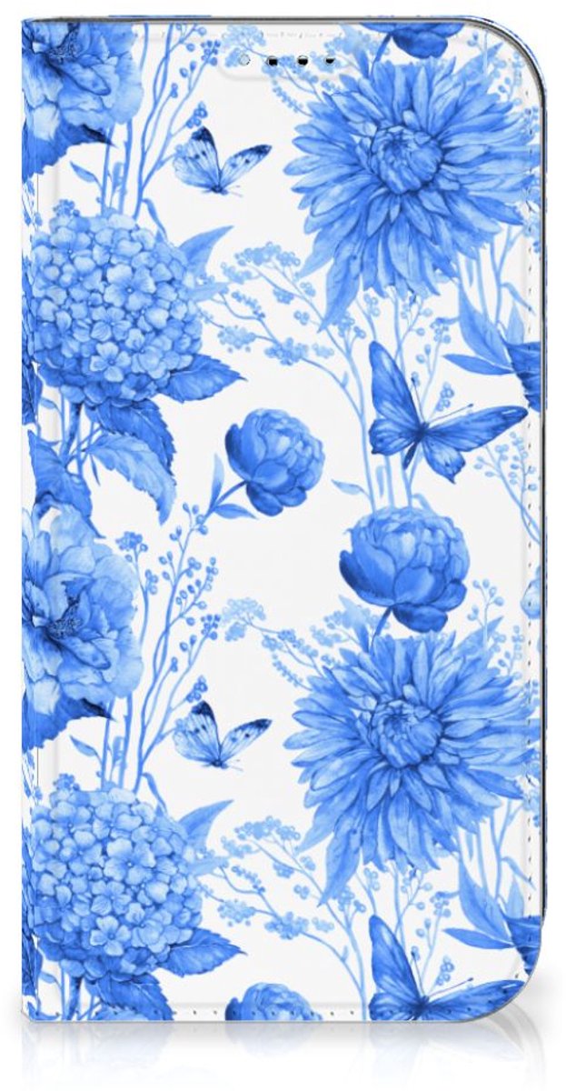 Smart Cover voor iPhone 15 Flowers Blue