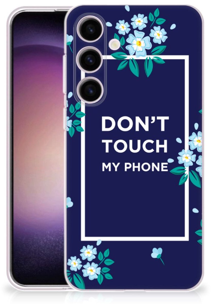 Samsung Galaxy S24 Silicone-hoesje Flowers Blue DTMP