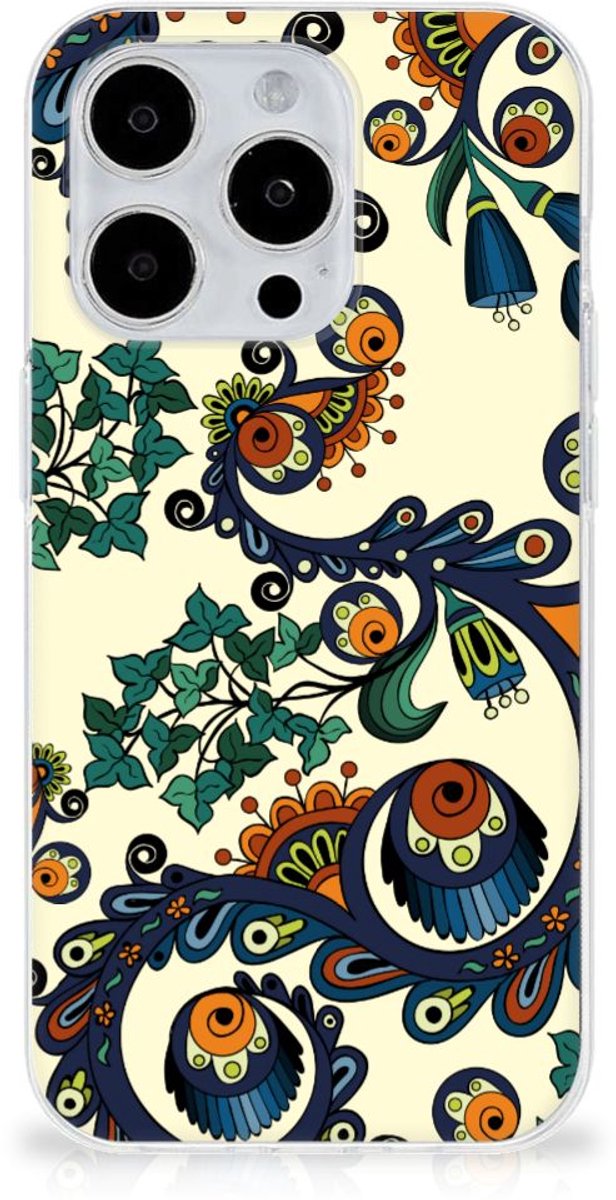 Siliconen Hoesje iPhone 15 Pro Barok Flower