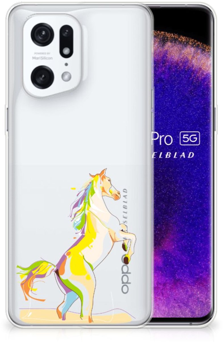 OPPO Find X5 Pro Telefoonhoesje met Naam Horse Color