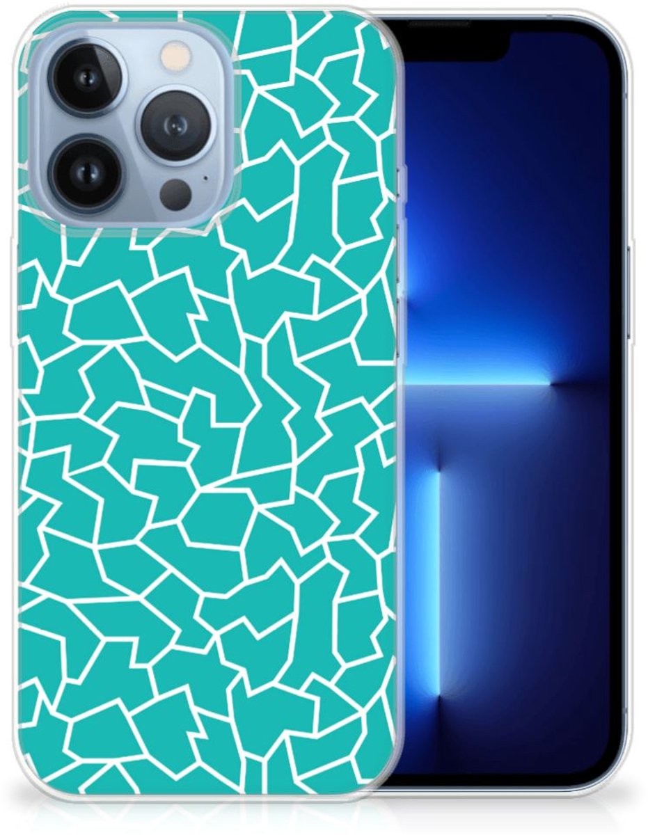 TPU Hoesje voor Apple iPhone 13 Pro Hoesje maken Cracks Blue