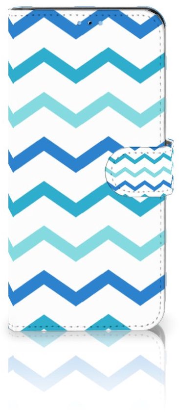 Coque OPPO Reno8 Pro magnétique Cuir PU Protection Etui Housse pour Zigzag Bleu