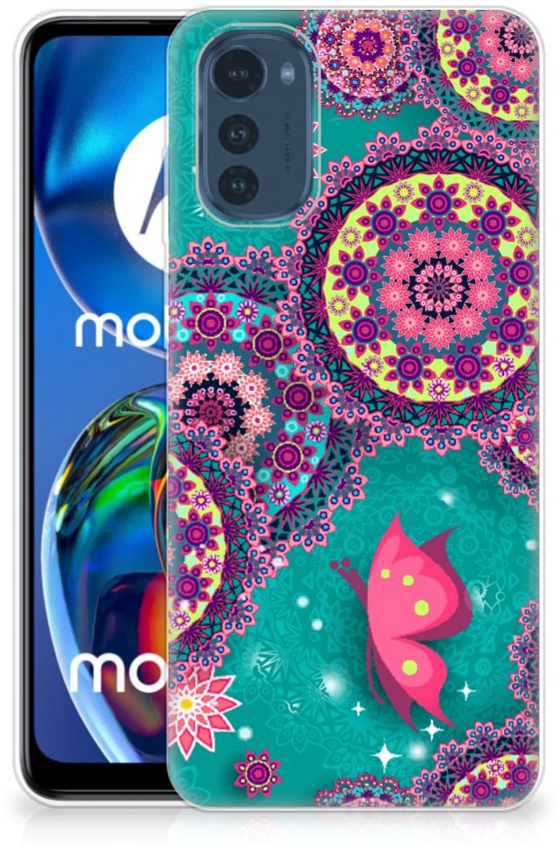 Motorola Moto E32/E32s Hoesje maken Cirkels en Vlinders