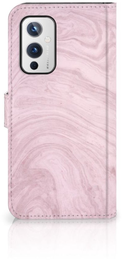 Étui pour téléphone portable OnePlus 9 Flip Case Pink marbré