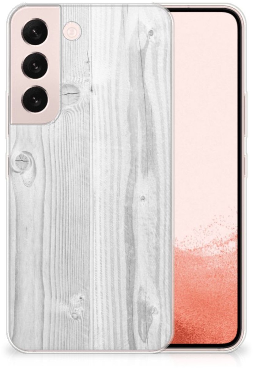 Samsung Galaxy S22 Bumper Hoesje White Wood