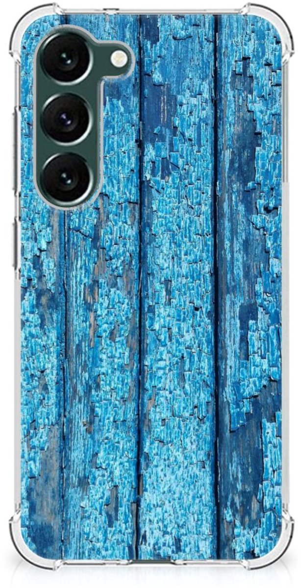 Samsung Galaxy S23 Plus Stevig Telefoonhoesje Wood Blue