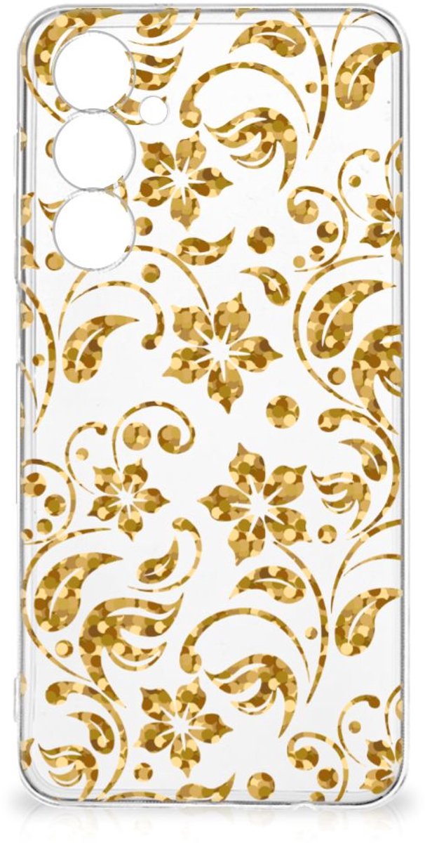 Samsung Galaxy A54 5G TPU Case Gouden Bloemen