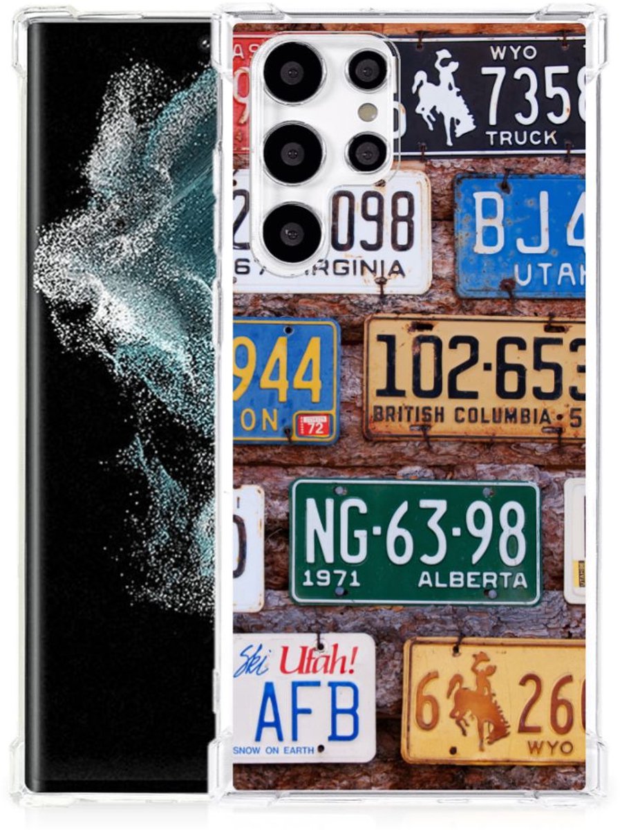 Samsung Galaxy S22 Ultra Anti-shock Hoesje met foto Kentekenplaten