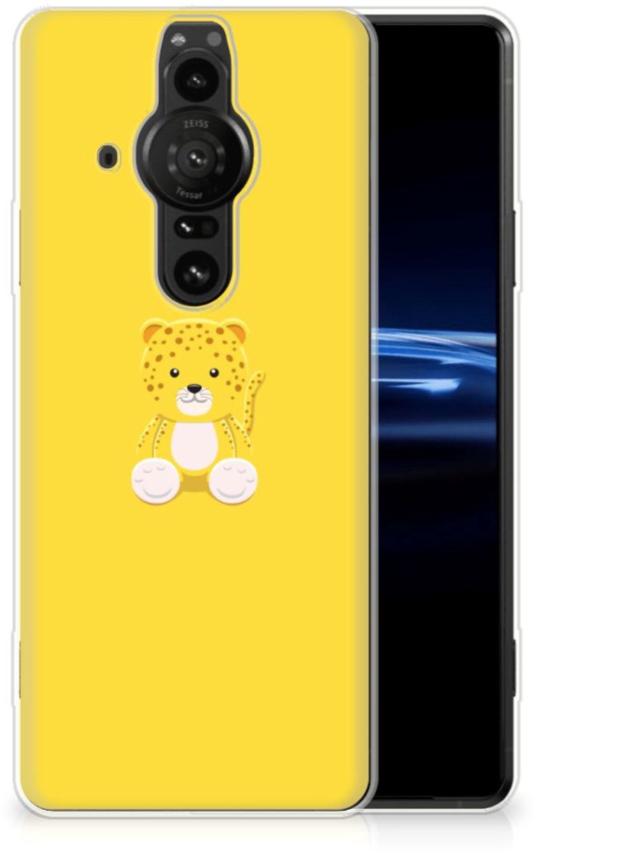 Sony Xperia Pro-I Telefoonhoesje met Naam Baby Leopard