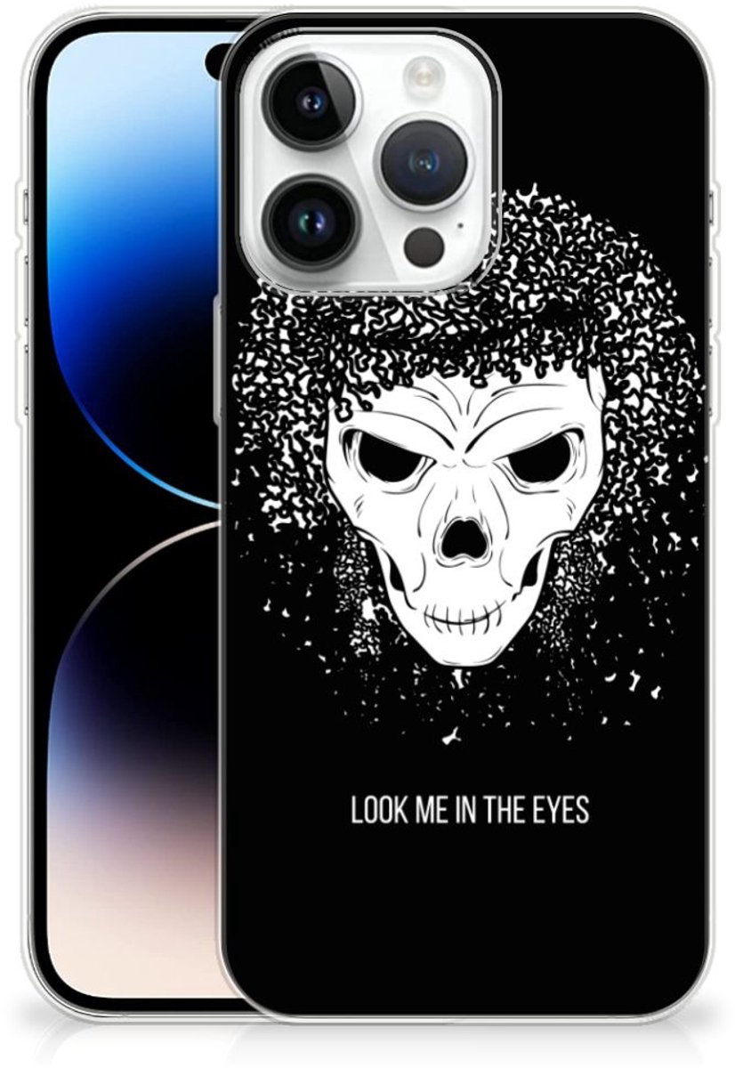 Silicone Back Case iPhone 14 Pro Max Skull Hair