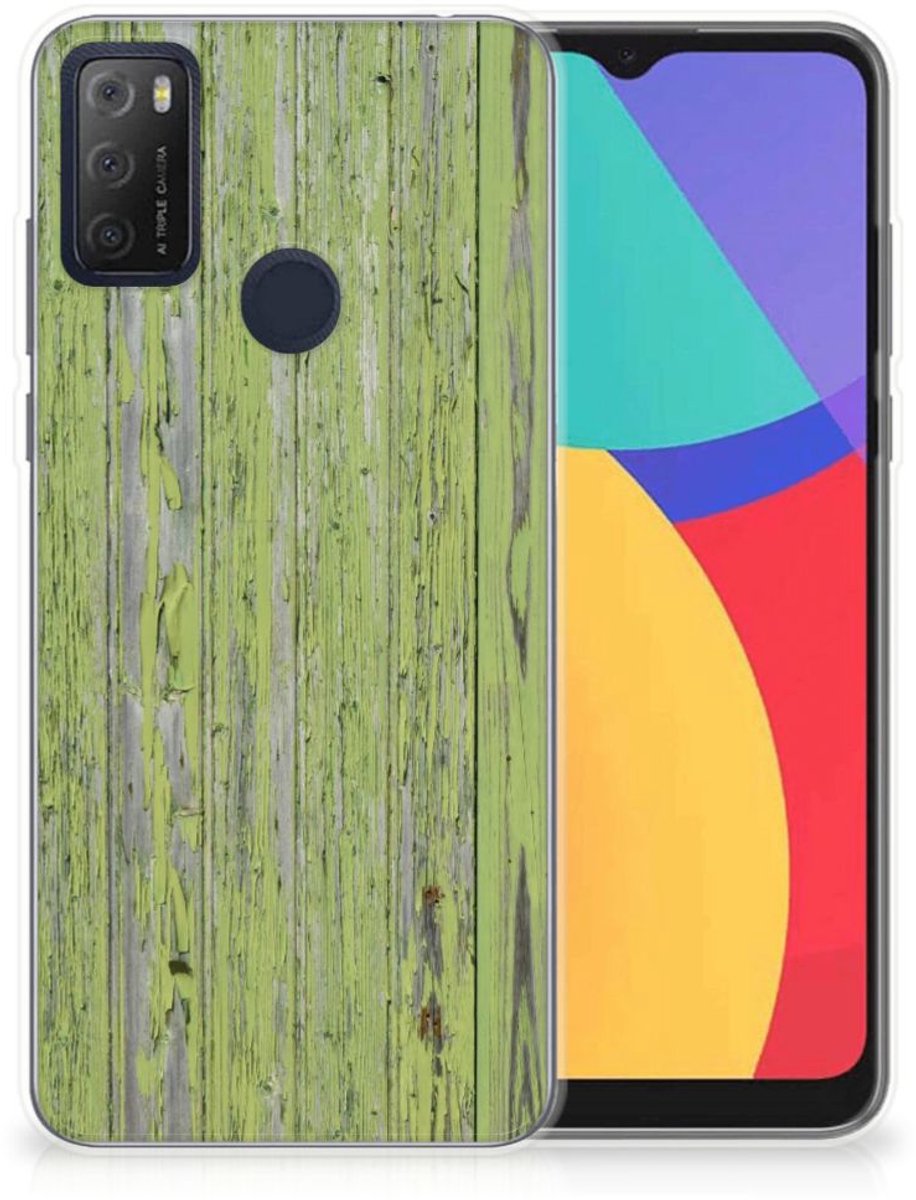 Alcatel 1S (2021) Bumper Hoesje Green Wood