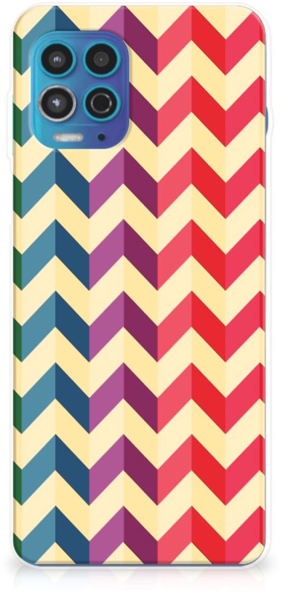 Motorola Moto G100 TPU bumper Zigzag Multi Color