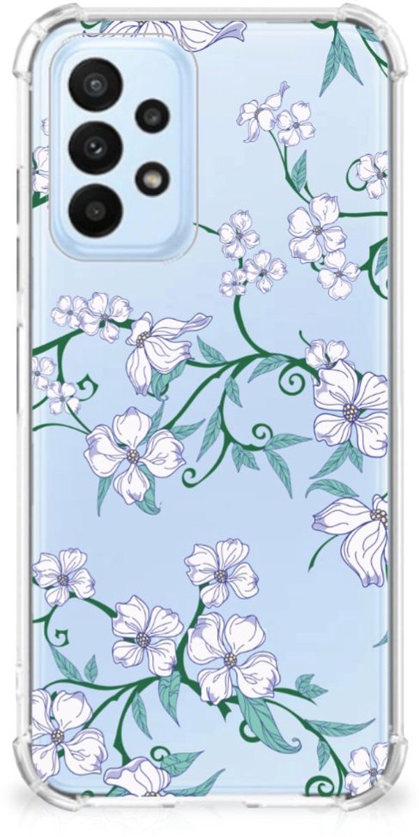 TPU Case Anti-Shock voor Samsung Galaxy A23 Uniek Case Blossom White