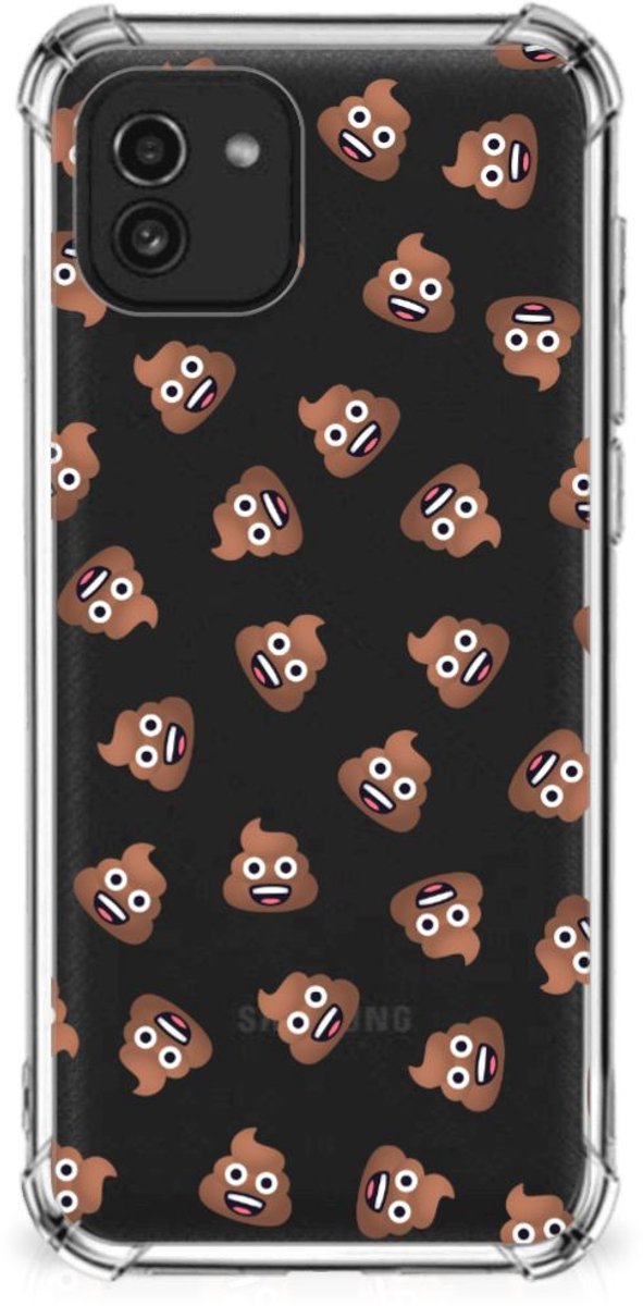 Doorzichtige Silicone Hoesje voor Samsung Galaxy A03 Poep Emojis