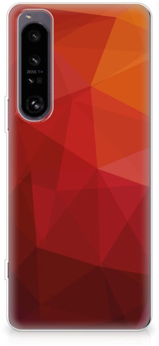 TPU Hoesje voor Sony Xperia 1 IV Polygon Red