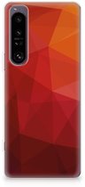 TPU Hoesje voor Sony Xperia 1 IV Polygon Red