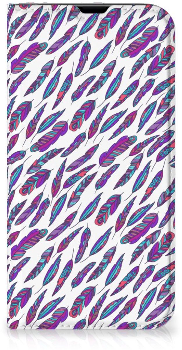 Standcase Hoesje voor iPhone 13 Pro Hoesje met Magneet Feathers Color