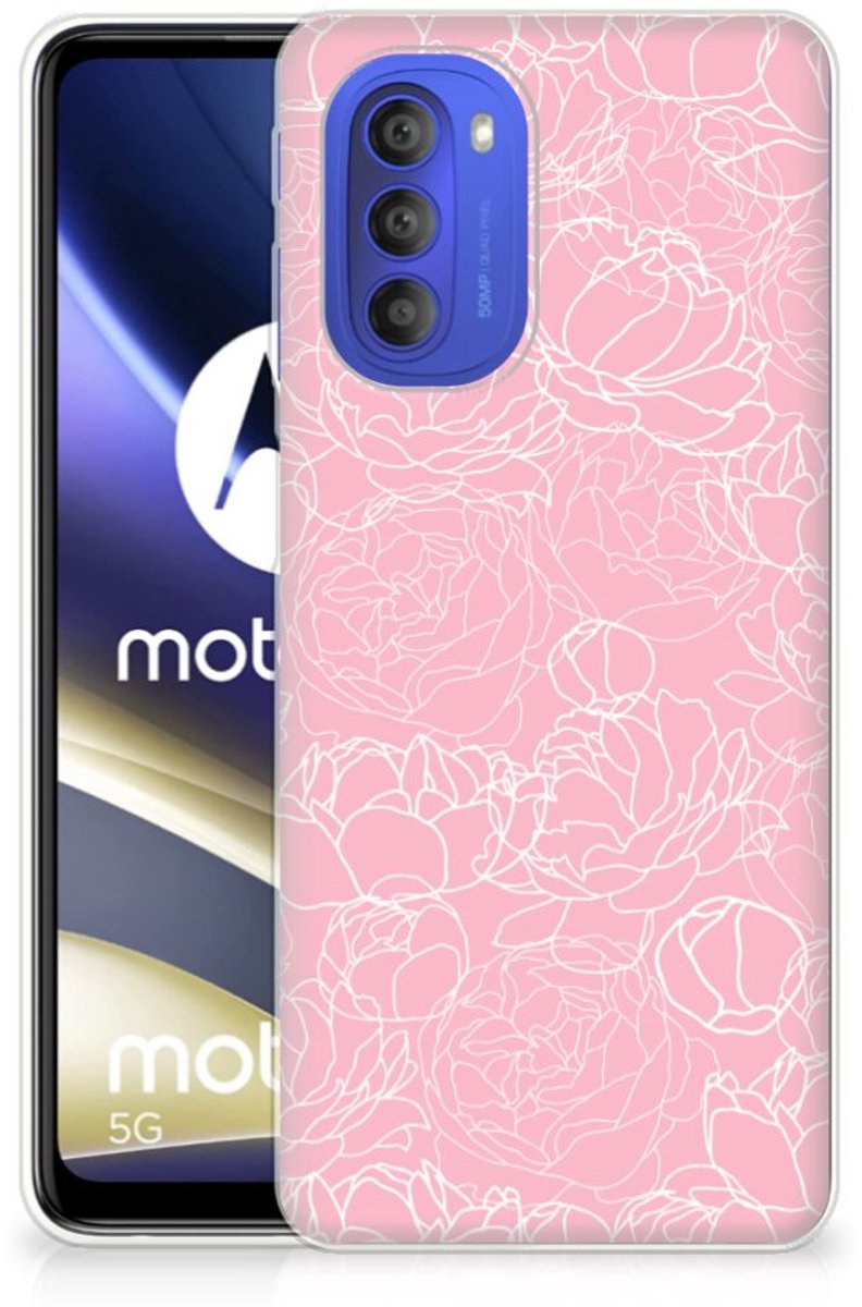 Motorola Moto G51 5G TPU Case White Flowers