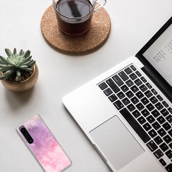 Housse Coque pour Sony Xperia 1 IV Coque Peinture Rose Pourpre